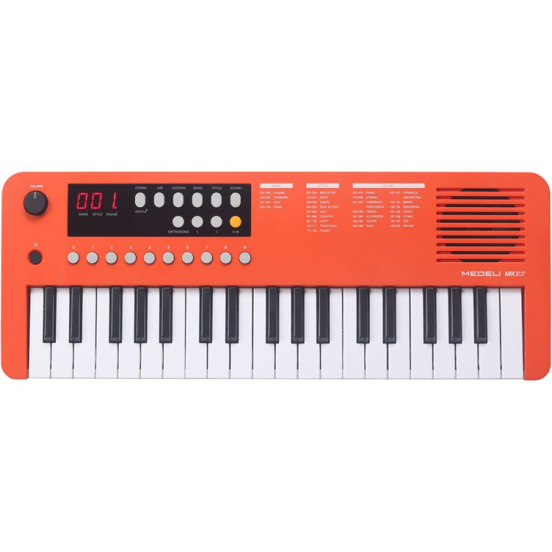 Medeli MK37-OR 37-Mini-Key Portable Keyboard with USB MIDI and Audio, Orange 