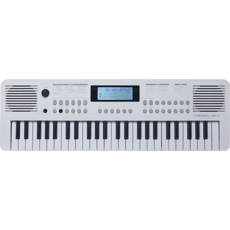 Medeli MK49-WH 49-Key Portable Keyboard with USB Midi and Audio, White 