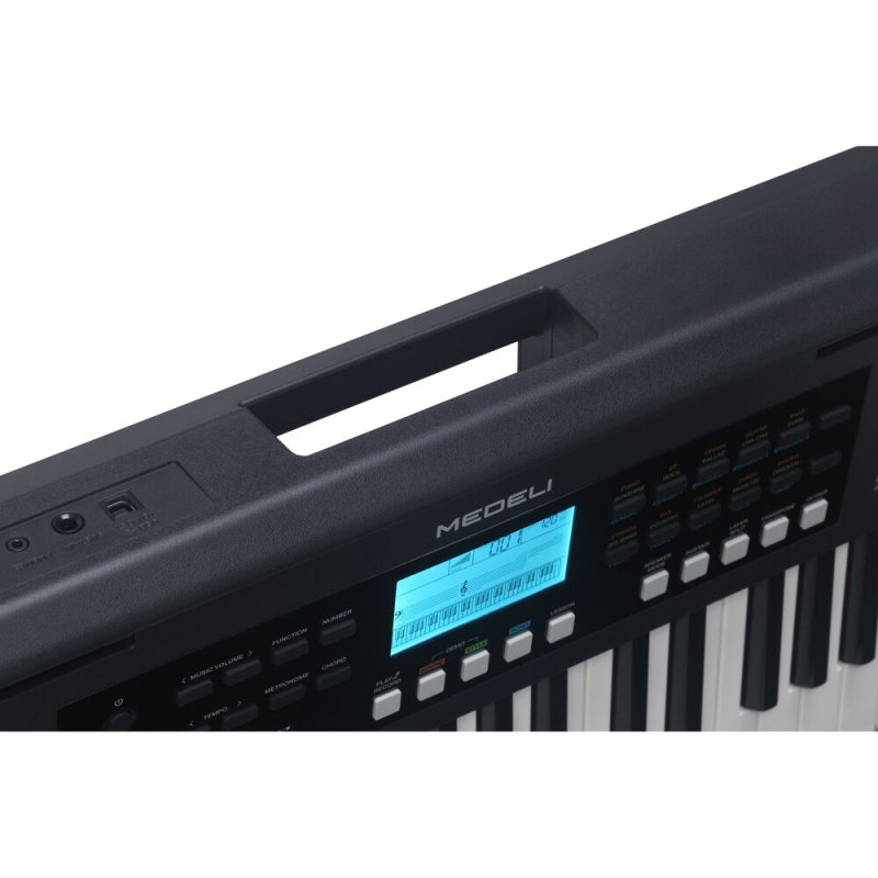 Medeli MK61-BK Nebula Series 61-Key Touch Sensitive Keyboard with USB Midi and Audio, Black 