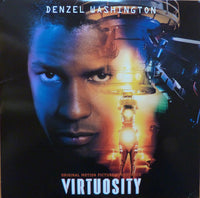 Rectangle Triangle Virtuosity original motion picture soundtrack album cover featuring abstract geometric design with vibrant colors.