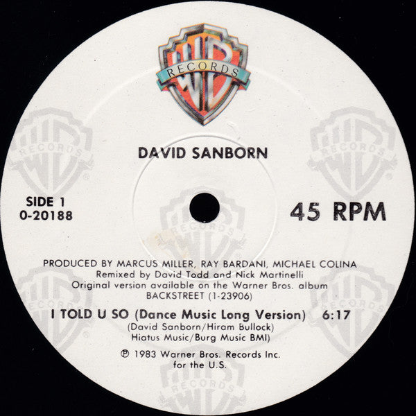 I Told U So David Sanborn