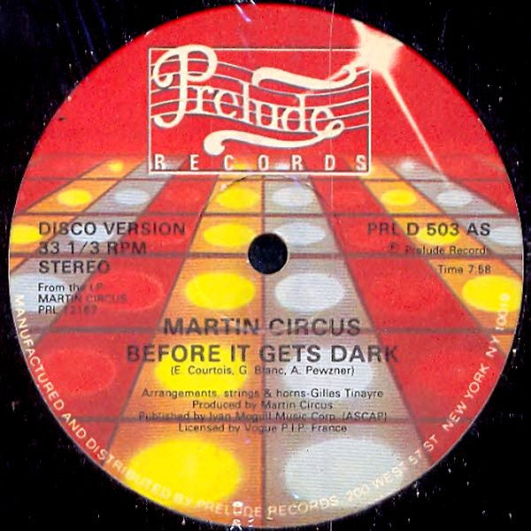 Rectangle Triangle's "Before It Gets Dark / Disco Circus" album cover featuring vibrant, abstract artwork with bold colors and geometric shapes.