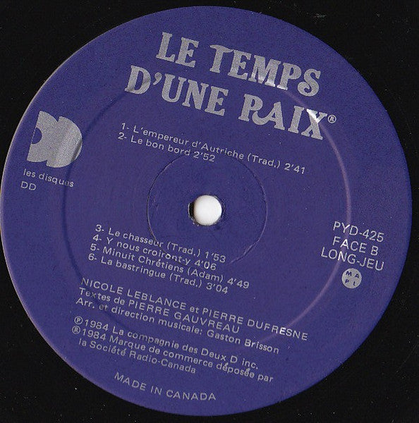 Le Temps D'Une Paix