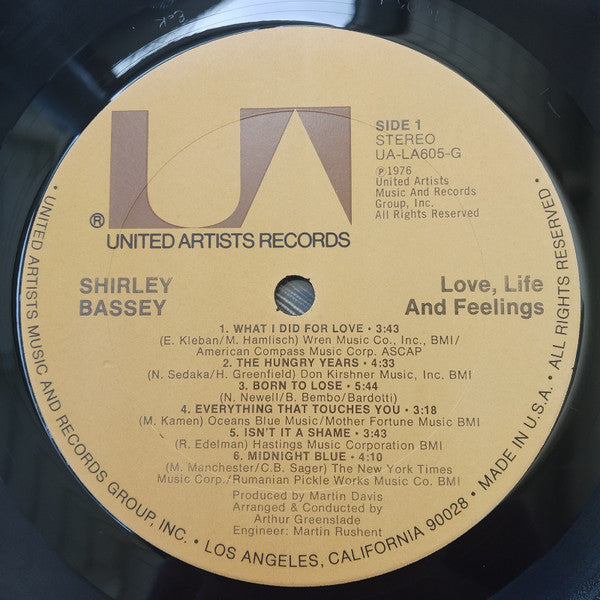 Love, Life And Feelings Shirley Bassey