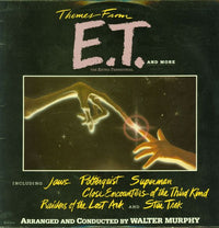 Cover art for "Themes From E.T. The Extra-Terrestrial And More" album by Rectangle Triangle, featuring vibrant alien and space imagery.