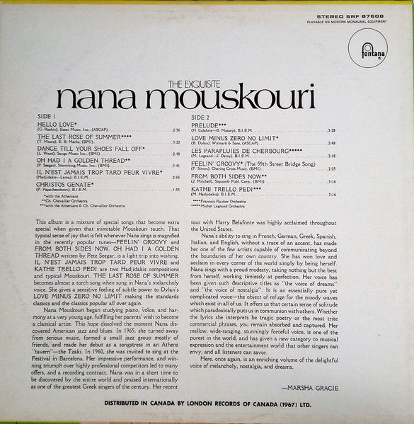 The Exquisite Nana Mouskouri | Rectangle Triangle  