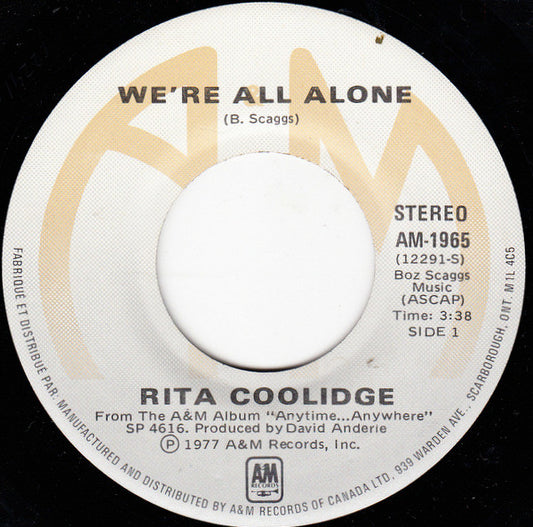 Rita Coolidge - We're All Alone / Southern Lady