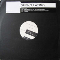 Rectangle Triangle Sueño Latino Remixes music album cover featuring colorful abstract artwork and bold text.