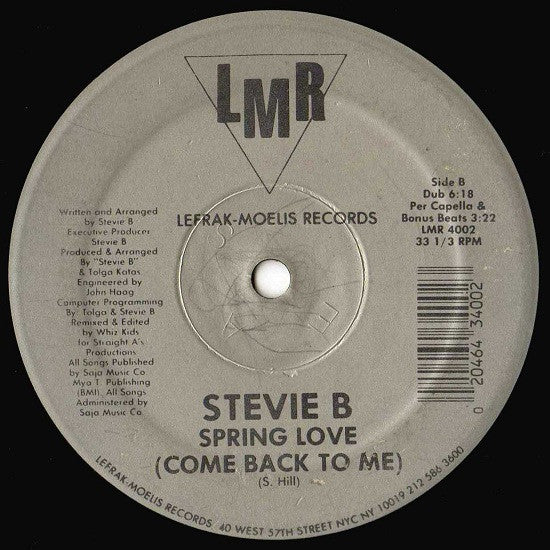 Spring Love (Come Back To Me) Stevie B