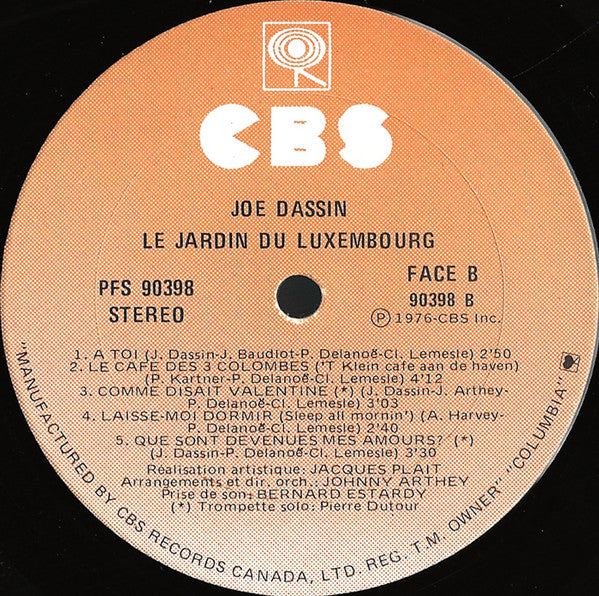 Le Jardin Du Luxembourg Joe Dassin