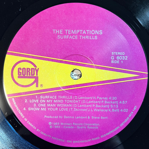 Surface Thrills The Temptations