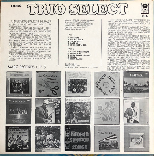 Haiti - Plein Caille Trio Select,Gesner Henry