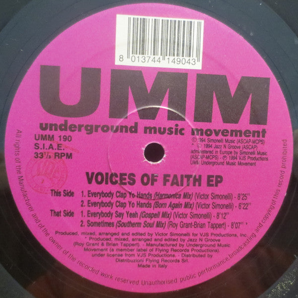 Voices Of Faith EP Victor Simonelli