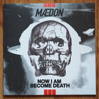 Rectangle Triangle Now I Am Become Death art print featuring bold geometric shapes and striking design on a white background.