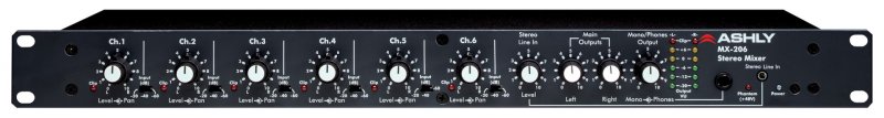 Ashly MX206 6-input Stereo Microphone Mixer 
