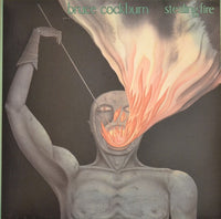 Cover image of the book "Stealing Fire" by Rectangle Triangle, featuring abstract fiery artwork on the cover.