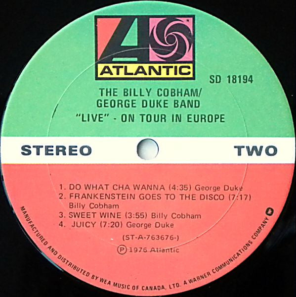 "Live" On Tour In Europe The Billy Cobham / George Duke Band