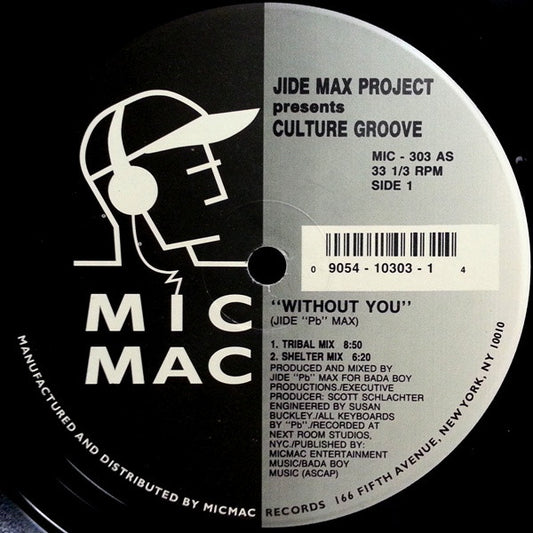 Jide Max Project Presents Culture Groove (2) - Without You  / I Want You