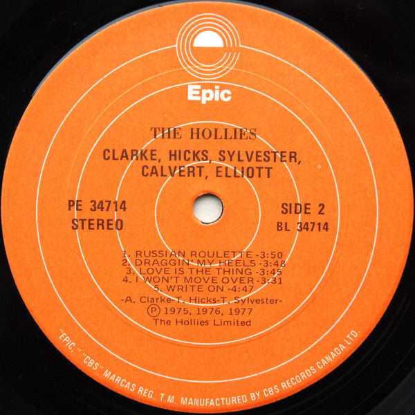 Clarke, Hicks, Sylvester, Calvert, Elliott The Hollies