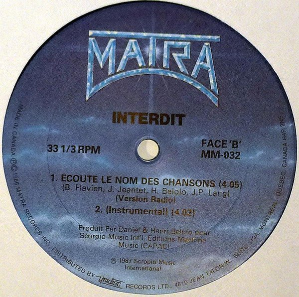 Le Nom Des Chansons Interdit