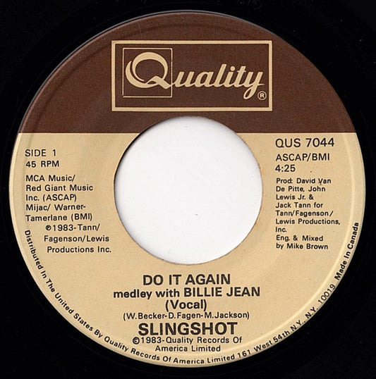 Slingshot - Do It Again (Medley With Billie Jean), 12" vinyl, on Quality (1983)