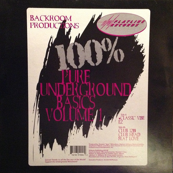 100% Pure Underground Basics Volume 1 Backroom Productions