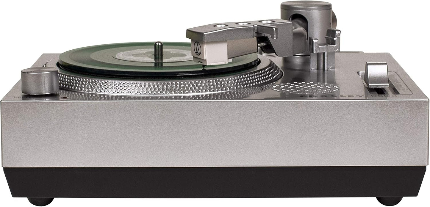 Mini Turntable (RSD3) | Rectangle Triangle | 



Brand
Crosley


Maximum rotational speed
33 RPM



 
Included components:
RSD3 Mini Turntable,  