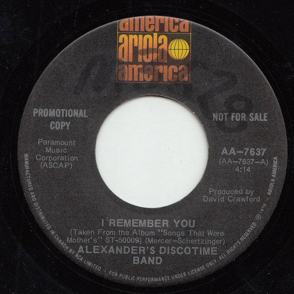I Remember You Alexander's Discotime Band