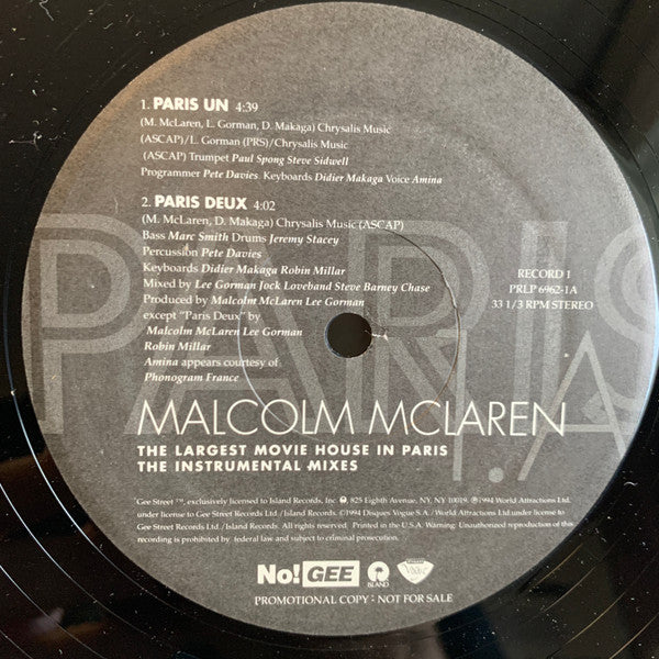 The Largest Movie House In Paris Malcolm McLaren