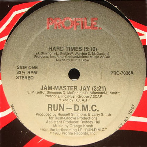 Rectangle Triangle Hard Times / Jam-Master Jay album cover featuring vibrant artwork and bold typography.