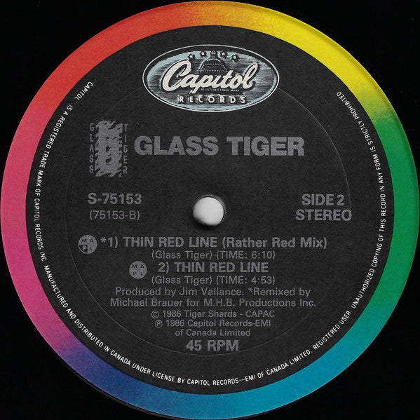 Thin Red Line Glass Tiger