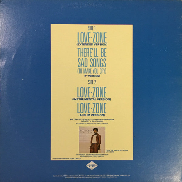 Love Zone / There'll Be Sad Songs (To Make You Cry) Billy Ocean