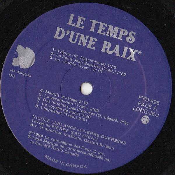 Le Temps D'Une Paix Various