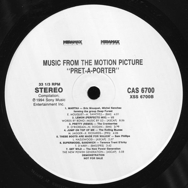 Pret-A-Porter: Music From The Motion Picture Various