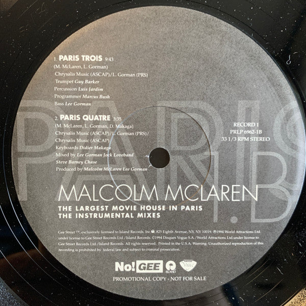 The Largest Movie House In Paris Malcolm McLaren