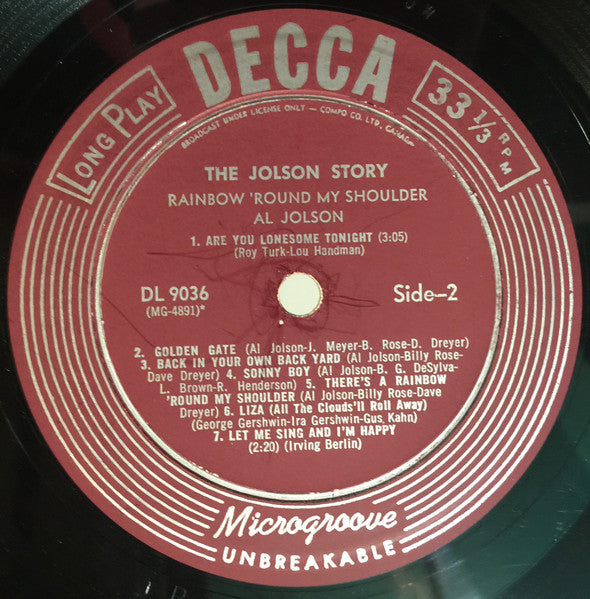 The Jolson Story - Rainbow 'Round My Shoulder Al Jolson