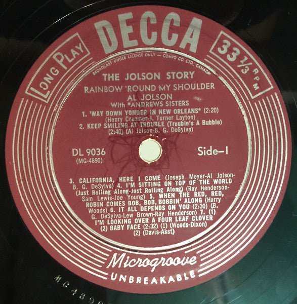 The Jolson Story - Rainbow 'Round My Shoulder | Rectangle Triangle  