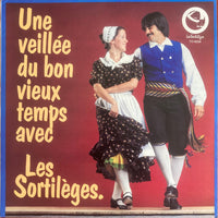 Vintage-style poster titled "Une Veillée Du Bon Vieux Temps Avec" by Rectangle Triangle, featuring nostalgic artwork and warm colors.