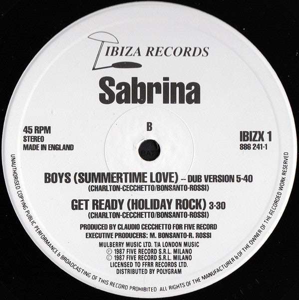 Boys (Summertime Love) Sabrina