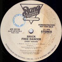 Brick - Free Dancer, 12" vinyl, on Bang Records (1982)