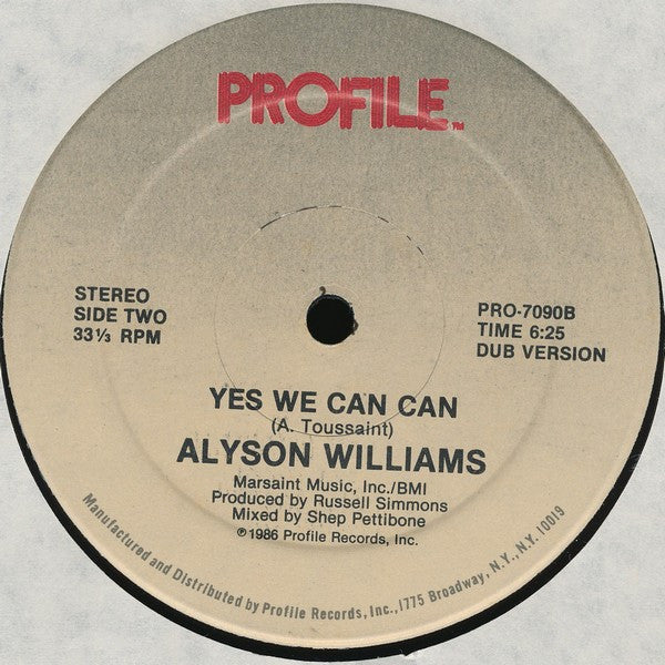 Yes We Can Can Alyson Williams