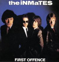 Close-up of the "First Offence" book cover by Rectangle Triangle, featuring bold typography and a minimalist design.