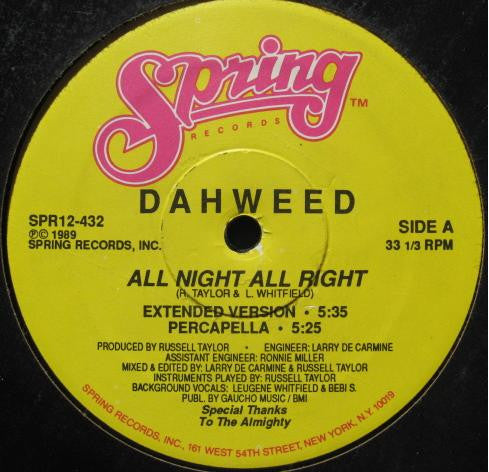 All Night All Right Dahweed
