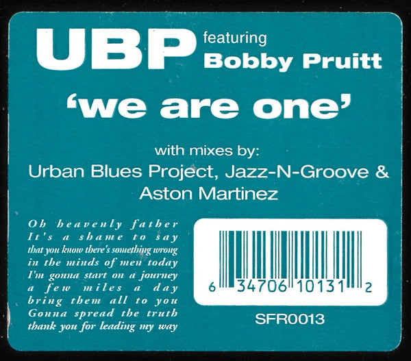 We Are One Urban Blues Project,Bobby Pruit
