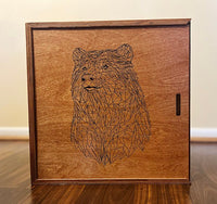 Rectangle Triangle Timeless Times collector's edition wooden box with intricate craftsmanship and vintage design.