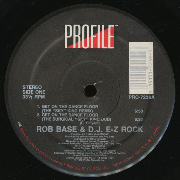 Get On The Dance Floor Rob Base & DJ E-Z Rock