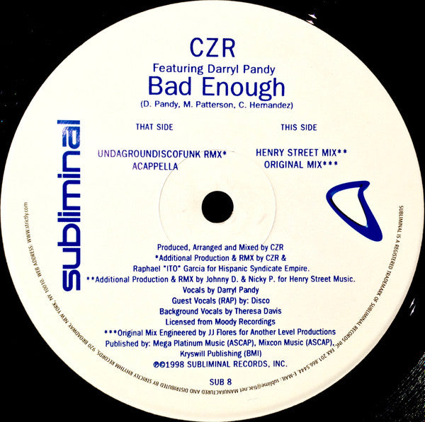 Bad Enough CZR,Darryl Pandy