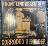 Corroded Disorder album cover by Rectangle Triangle featuring abstract, textured artwork with rusty, metallic tones.
