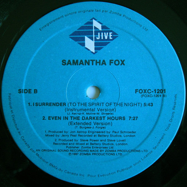 I Surrender (To The Spirit Of The Night) Samantha Fox