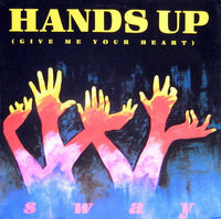 Rectangle Triangle Hands Up (Give Me Your Heart) album cover art featuring vibrant abstract geometric shapes and bold typography.